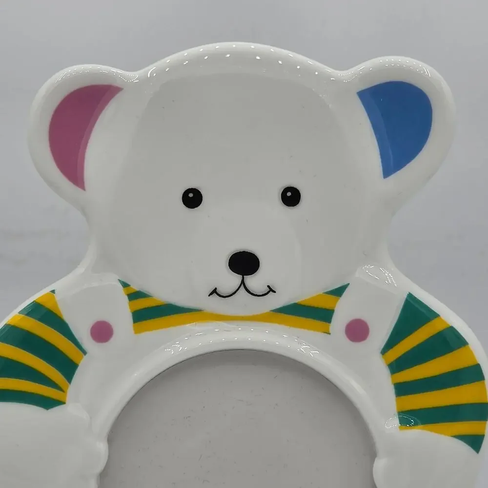 Vintage Mikasa Bone China Teddy Bear Picture Frame Baby's Pride 2190 Japan 5x6